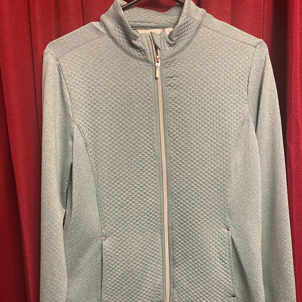 Lady Hagen-Women’s Full Zip-Quilted Green Jacket-Size:Medium